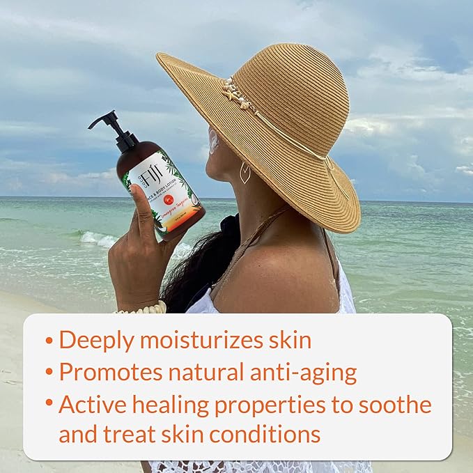 Coco Fiji Face & Body Lotion Infused With Coconut Oil | Lotion for Dry Skin | Moisturizer Face Cream & Massage Lotion for Women & Men | Lemongrass Tangerine 12 oz, Pack of 1