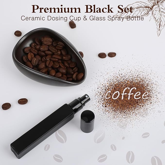 Yiyiring Coffee Bean Dosing Cup with Spray Bottle Espresso Coffee Dosing Cup Gift Set Espresso Bar Accessories & Essentials(53mm)