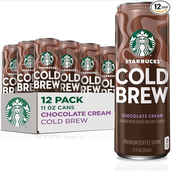 Starbucks Cold Brew Coffee, Chocolate Cream, 11 fl oz Cans (12 Pack), Premium Coffee Drink, Iced Coffee