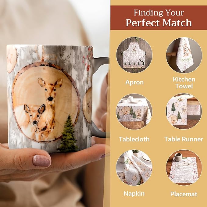 Maison d' Hermine Coffee Mug with Handles Fine Bone China Mugs Pack of One Tea Cups for Hot Beverages Cappuccino Latte Home Restaurant Office Perfect for Gift (Mountain Life - Winteralp, 12 Ounce)