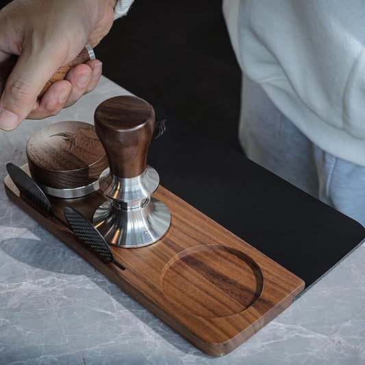 54mm Espresso Tamper Kit For Breville – 30LB Calibrated Tamper, Leather Tamping Mat, Distribution Tool, Coffee Scale & Espresso Prep Tool