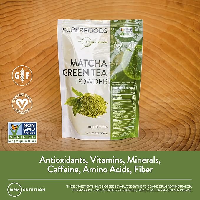 MRM Superfoods Matcha Green Tea Powder | Japanese Green Tea | Superfood for Matcha Latte, Smoothies & Baking | Vegan & Gluten-Free | 6 oz