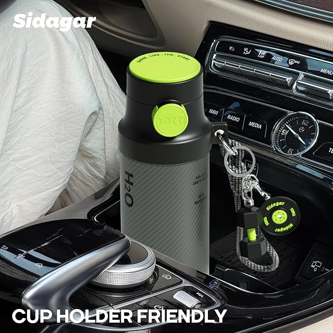 18 oz Insulated Water Bottle, Stainless Steel Travel Mug with Lid, Double Wall Vacuum Sports Water Bottle, BPA Free, Leak-Proof, Fits in Car Cup Holder, Great for Men Kid School, Silver