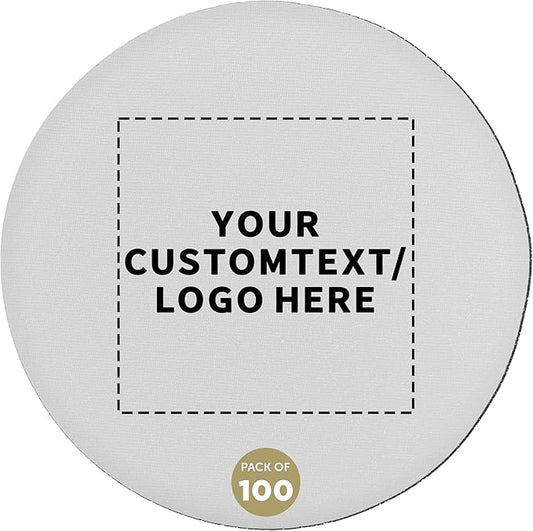 100 Round Foam Bud Coasters Pack, 4 inch - Customizable Text, Logo - PU Foam, Party Favor - White
