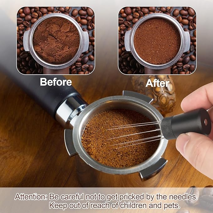 51mm Espresso Tamper Kit - Dual-Spring Calibrated Coffee Tamper, 8-Needle WDT Tool Espresso Distribution Tool, Magnetic Aluminum Dosing Funnel, Reusable Puck Screen, Fit Delonghi 51mm Portafilters