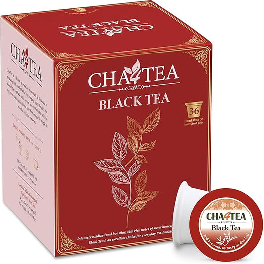 Cha4TEA 36-Count Black Tea Pods Compatible with Keurig K-Cup Brewers