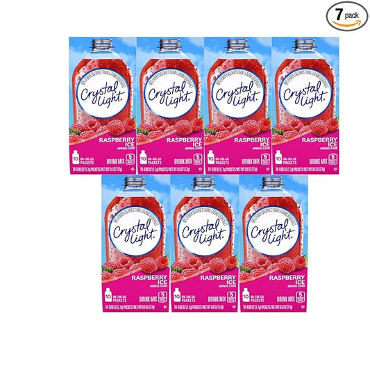 Crystal Light On The Go Raspberry Ice Drink Mix, 10-Packet Box (Pack of 7)
