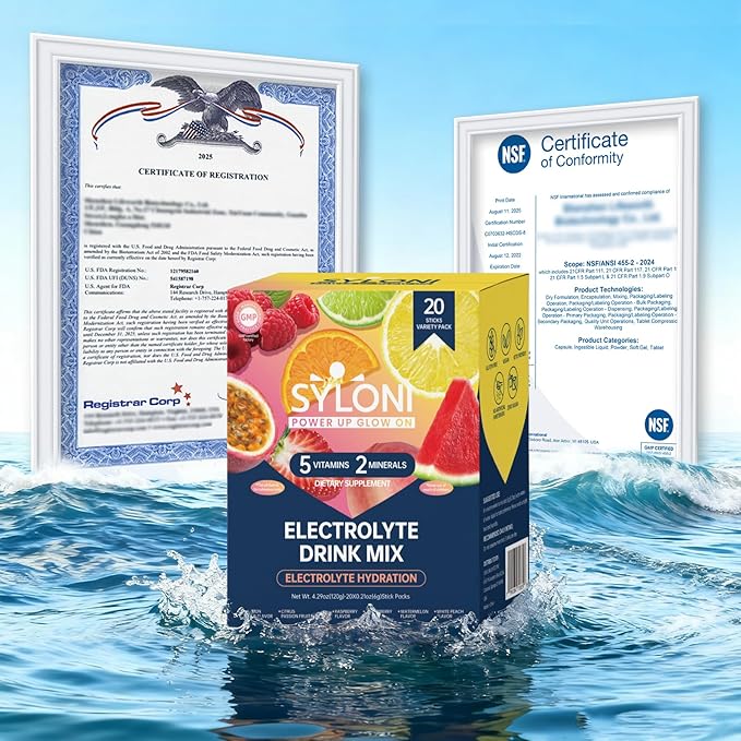 Electrolytes Powder Packets, Trial Variety Pack(20 Sticks), Sugar Free Hydration Packets Electrolyte Drink Mix with 7 Vitamins and Electrolytes, Keto Friendly, Vegan, Gluten Free