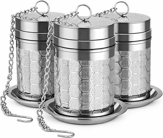 3 Pack Tea Infusers/Tea Strainers, Honeycomb Extra Fine Mesh, 304 Stainless Steel