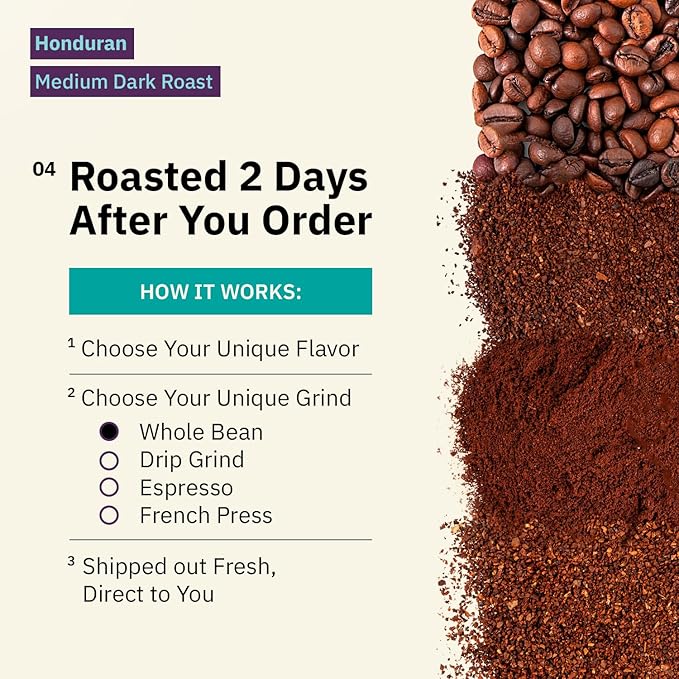 Kochere Organic Honduran Specialty Coffee – 1LB Fine Grind – Freshly Roasted to Order – Single Origin, Farm Direct, Rich Flavored Coffee – Caramel, Spice & Brown Sugar Notes