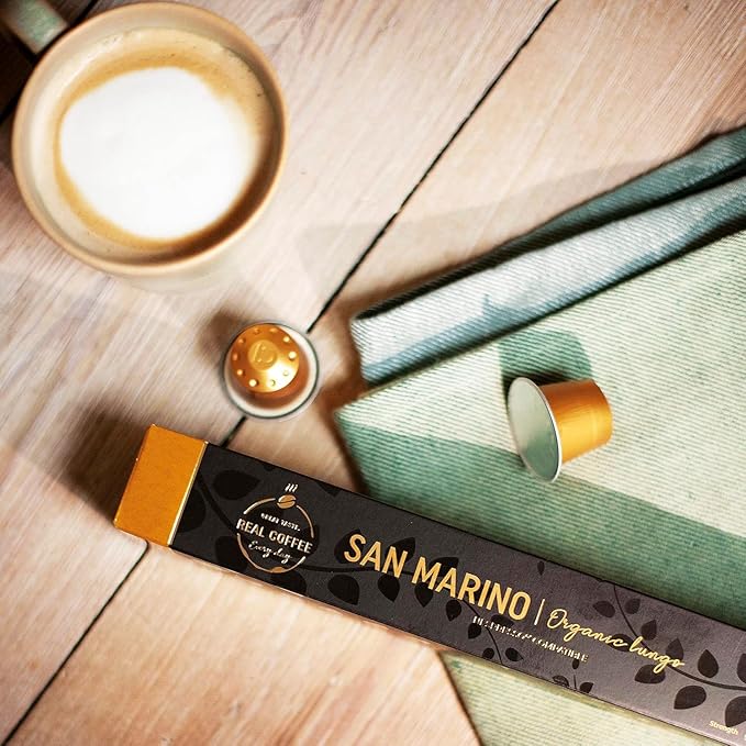 Lungo Variety Pack for Nespresso | 100 Test Winning Aluminum Capsules | 2 Smooth Italian Flavors ‘San Marino’ and ‘Colombia’ | 100% Nespresso Compatible Pods