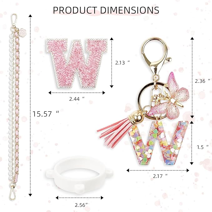 Letter Handle Strap Accessories with Cute Initial Charm Compatible with Owala Water Bottle 24oz 32oz 40oz Owala Kids