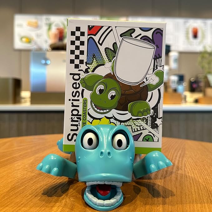 JOD® Turtle Cup Holder, Turtle Coaster with Funny Expression, 2 PCS Cup Holder with Liftable Limbs & Expressive Face for Turtles,Tortoise Lover Gag Gifts Home Decor (2PC-Blue)