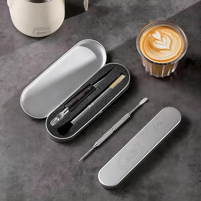 Coffee Latte Art Needle Set, 2-Piece Espresso Decorating Tools Barista Pattern Pens for Home Bar (Ebony)