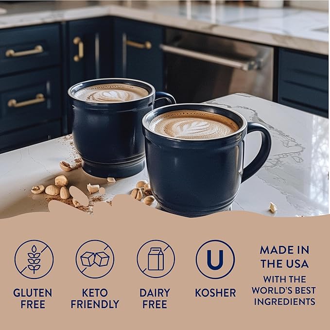 Jordan's Skinny Mixes Sugar Free Coffee Syrup, Hazelnut Coffee Flavoring Syrup, Zero Calorie Drink Mix, Lattes, Baking, Protein Shake or Cocktail, Dairy & Gluten Free, Kosher, 25.4 Fl Oz