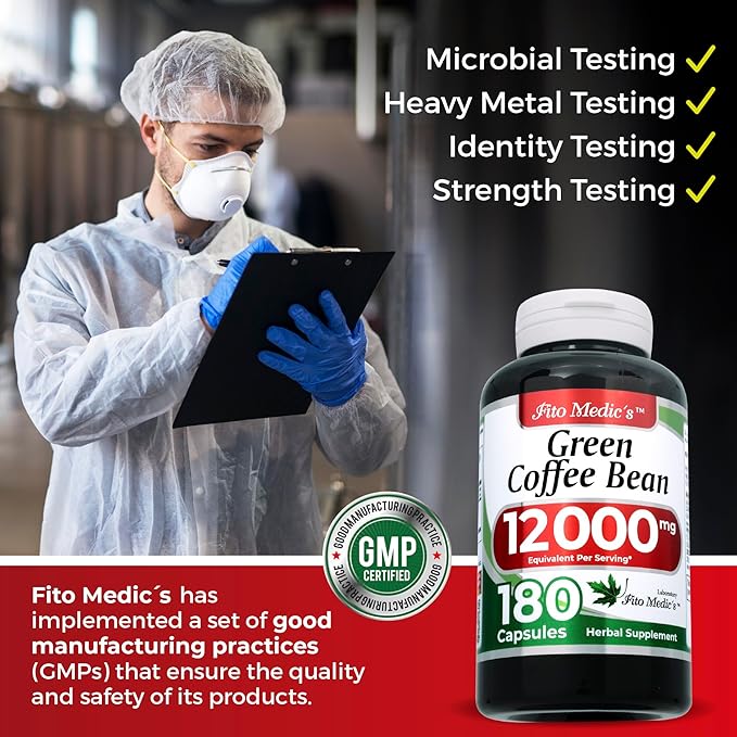 FITO MEDIC'S Lab | Green Coffee Bean Extract | Green Coffee Beans | 180 Capsules