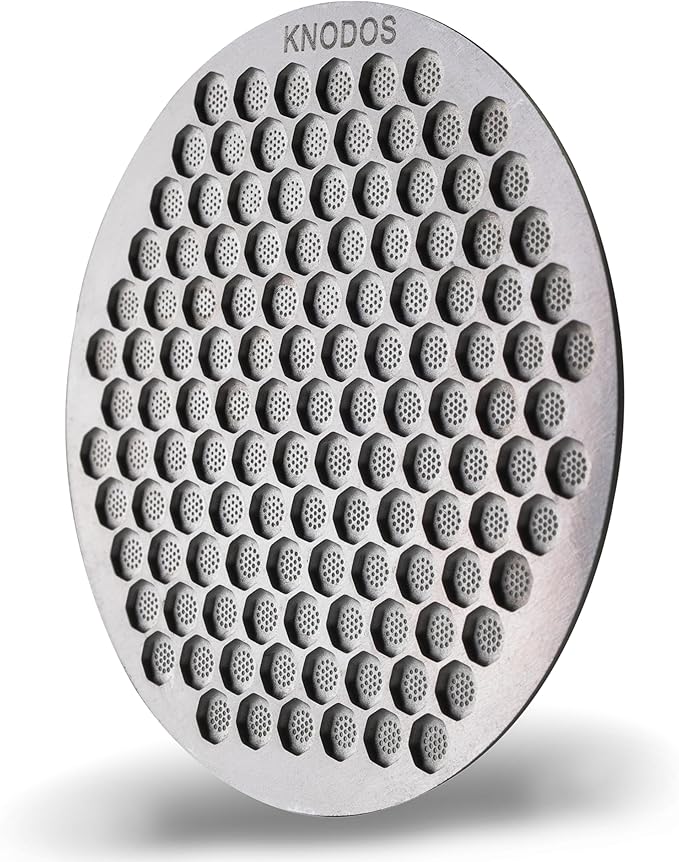 KNODOS Espresso Puck Screen 54mm - Stainless Steel Ultra Thin Disk Plate Mesh Espresso Filter Perfect Fit With Breville Barista Express, Pro, Touch, Bambino, Infuser, Easy Clean Design (Silver, 54mm)