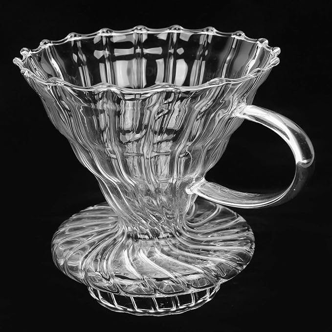 Glass Pour Over Coffee Dripper Cone, Coffee Filter Cup with High Borosilicate Heat - Glass, Slow Flow Rate for Optimal Extraction, Coffee Filtering Tool for Home Office U