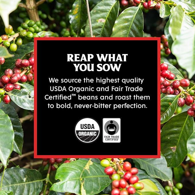 Death Wish Coffee, Single Serve Pods - Dark Roast Coffee Pods - Made with USDA Certified Organic, Fair Trade, Arabica and Robusta Beans (20 Count)