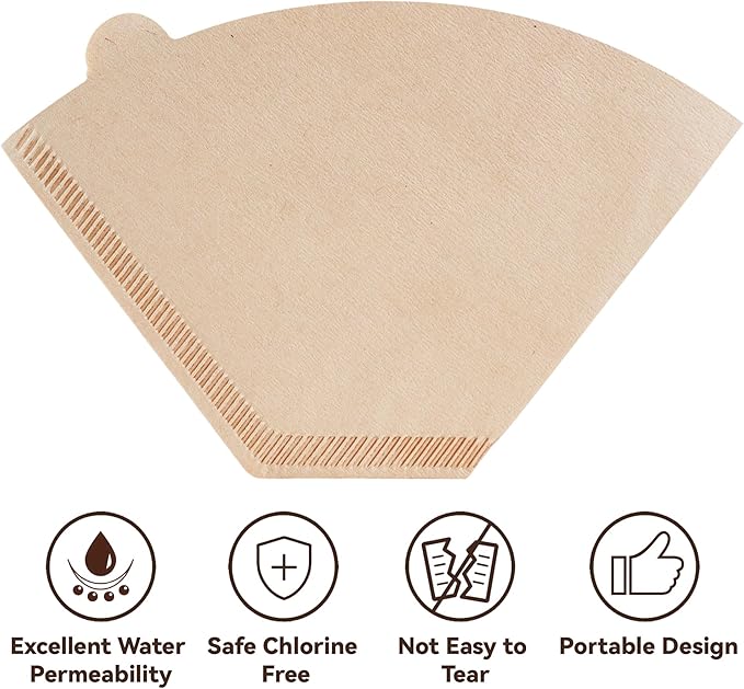 Coffee Filters Compatible with Moccamaster Coffee Machine, 200 Pcs #4 Cone Unbleached Disposable Filter Paper for Technivorm Moccamaster 8-10 Cup KBT KBGV KB