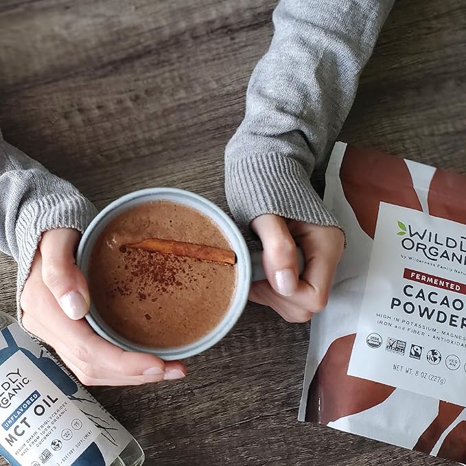Wildly Organic Fermented Cacao Powder 2-Pack 16 Oz, 1 lb Bags - Organic, Non-Alkalized, High in Antioxidants, Raw, Unprocessed, Fair Trade, Non-GMO, Kosher, Vegan, Premium Rich Chocolate Flavor - Perfect for Skin, Smoothies, Yogurt, Oatmeal, Chocolate,...
