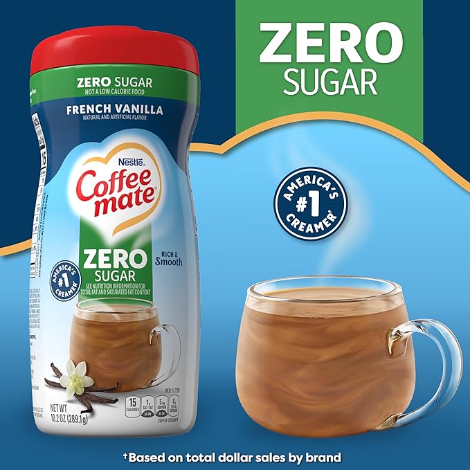 Coffee-mate French Vanilla, Sugar-Free Powdered Coffee Creamer, 10.2-Ounce Units (Pack of 6)