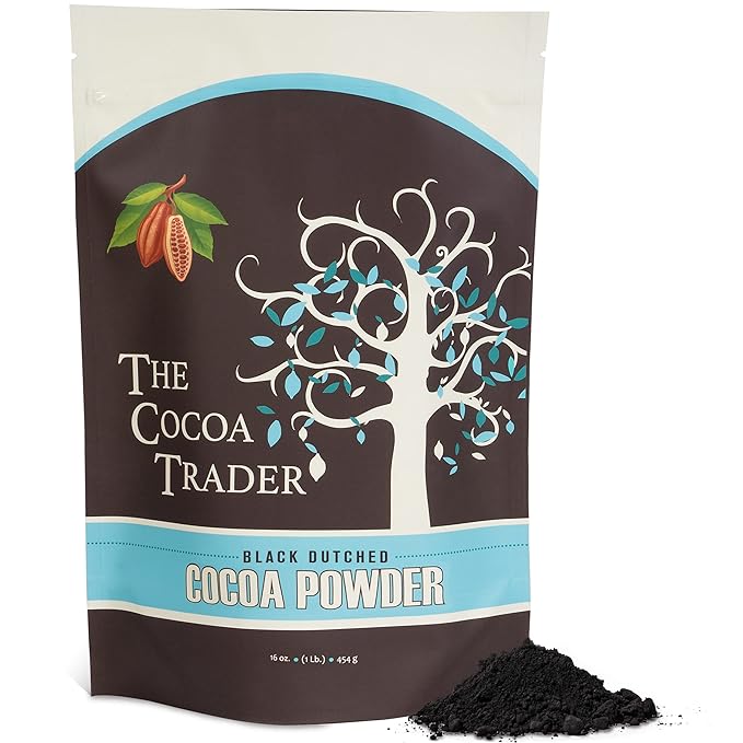 Black Cocoa Powder for Baking (1 lb) – Dutch Processed Dark Cocoa Powder, Alkalized, Unsweetened Chocolate Flavor | Natural Food Coloring Substitute | Vegan, Gluten & Sugar-Free, Keto Friendly