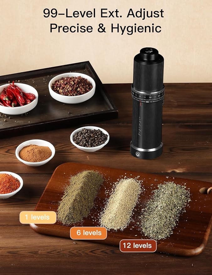 SavoraVoy Manual Pepper Grinder & Pepper Mill - Heavy-Duty All-Metal Construction with External Adjustment, Premium Mechanical Design for Home & Restaurant Use