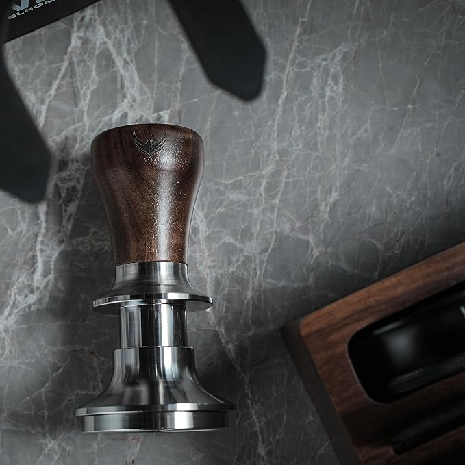 Breville Espresso Machine Accessories Kit 54mm Walnut Naked Portafilter, Calibrated Tamper, Tamping Station, Distributor & Puck Screens Espresso Set for Barista Express, Pro, Touch, Bambino