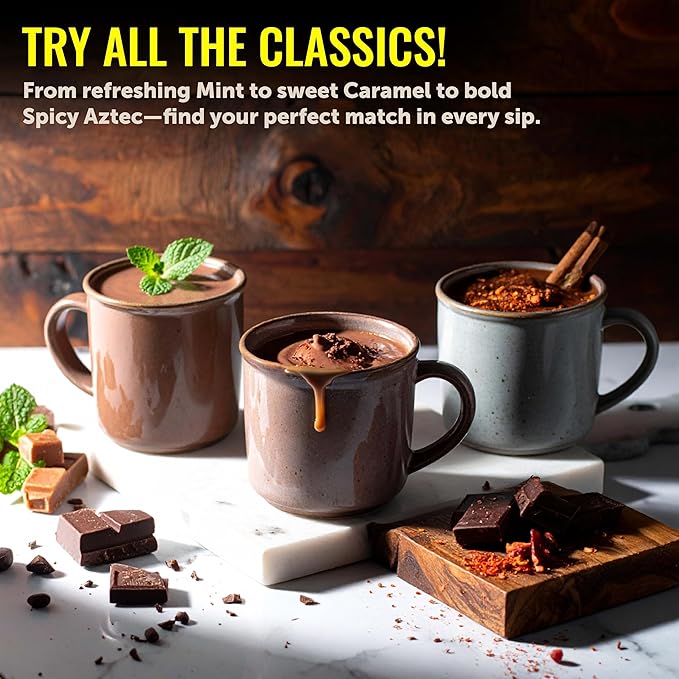 Castle Kitchen Sugar Free Double Decadent Dark Hot Chocolate - Premium Plant Based, Dairy Free, Gluten-Free Vegan Hot Coca Mix - Just Add Water - 8 oz Can