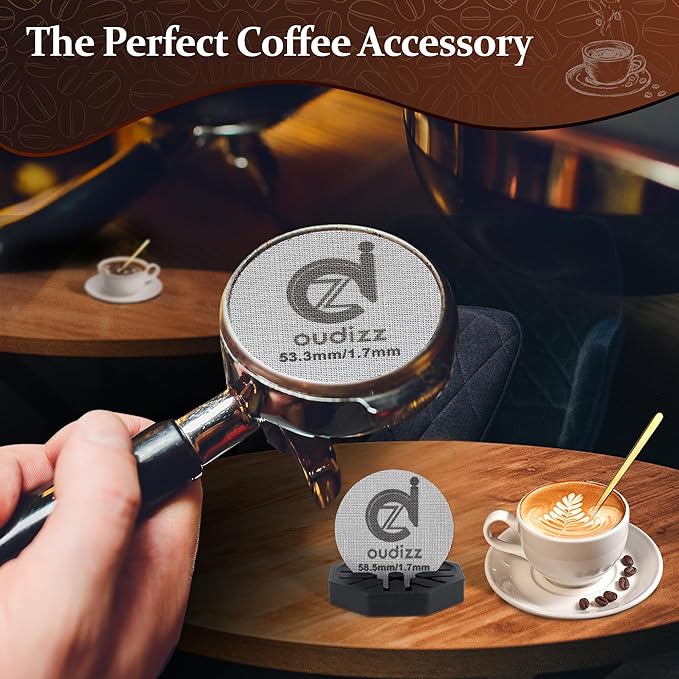51mm Puck Screen, Reusable Coffee Filters For Espresso Portafilter Filter Basket 51mm, Espresso Screen With Coffee Spoon & Stand, Espresso Accessories, 1.7mm Thickness 150μm 316 Stainless Steel
