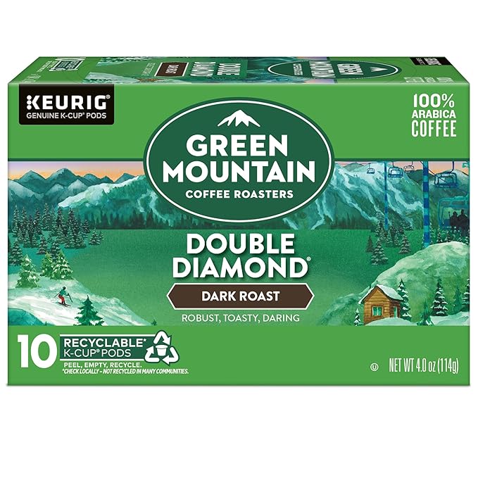 Green Mountain Coffee Roasters Double Diamond Keurig Single-Serve K-Cup pods, Dark Roast Coffee, 60 Count (6 Packs of 10)