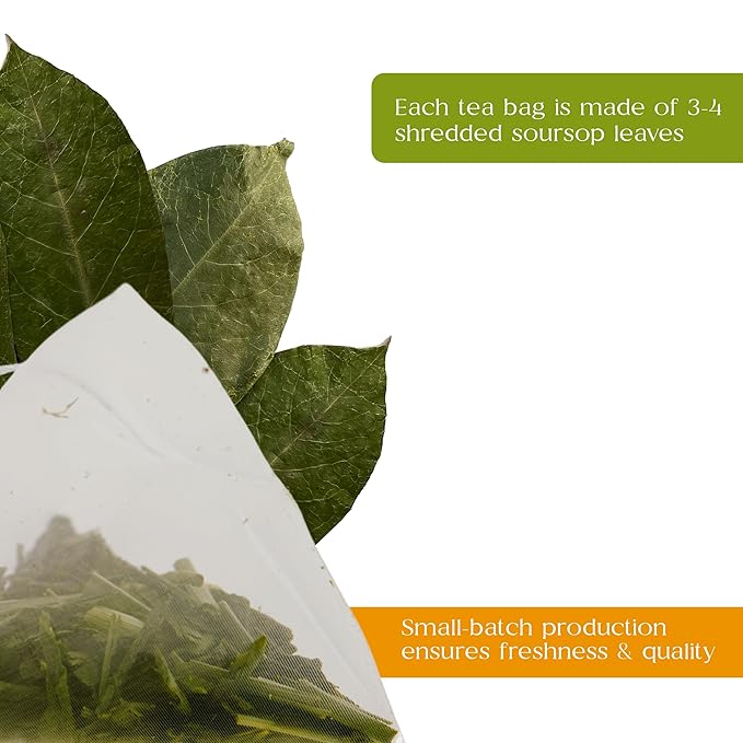 Organic Pharmacist Premium Soursop Tea Bags, Graviola Leaf Tea, Guanabana Teas, Guyabano Herbal Tea, Soursop Bitters Teas, Shredded Ground Leaves, 25 Count, New & Improved