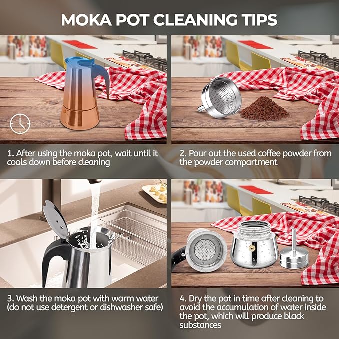 12 Cup 600ml Moka Pot Stainless Steel Espresso Coffee Maker Stovetop Percolator Coffeemaker Italian Classic Style Brewing Greca Cafe Mocha Machine for Cafeteras Lover Camping Travel and Home Use 20oz