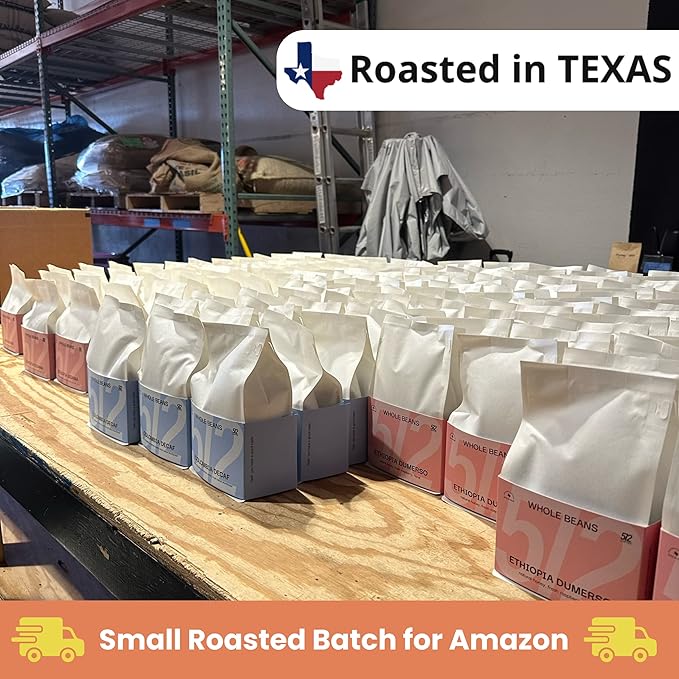 512 Coffee Ethiopia Yirgacheffe Light Roast Whole Bean – Single Origin Specialty Coffee with Tasting Notes of Raspberry, Honey & Floral – Fresh Roasted for Filter Brewing