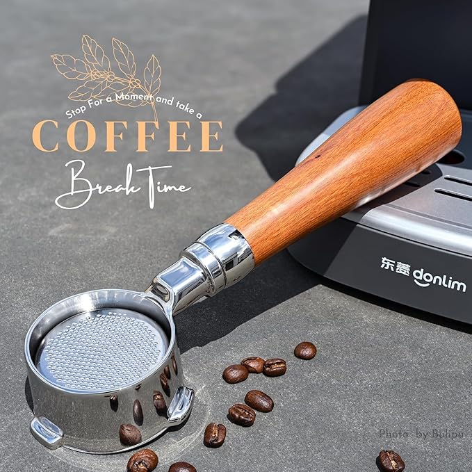 51mm Bottomless Portafilter, 3 Ears Espresso Portafilter for Gevi, Capresso, DONLIM, Mr. Coffee Cafe Barista, Bella Pro Series, Swan Nordic Espresso Machine, 4mm Thick