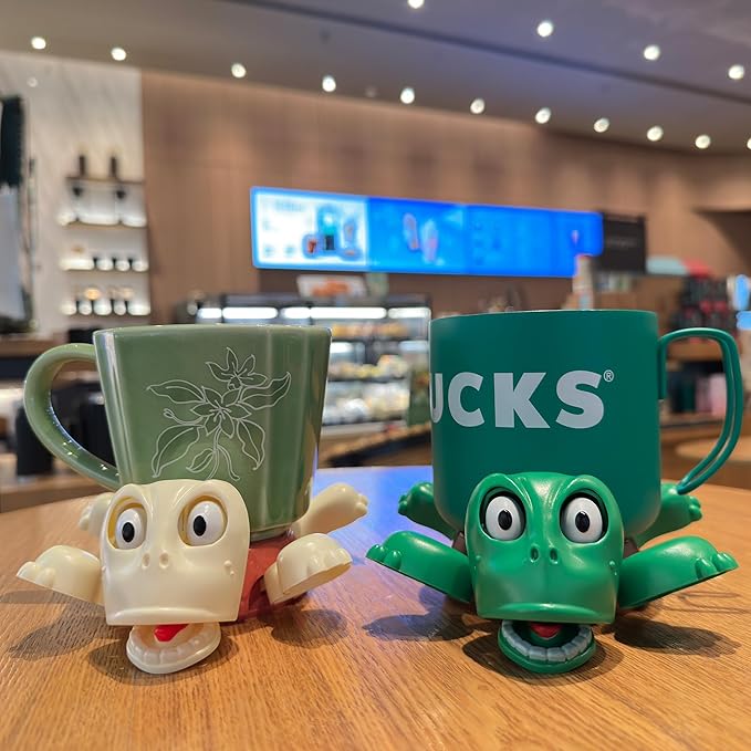 JOD® Turtle Coaster, 3D Printed Funny Tea Coasters with Interactive Expression, Turtle Cup Holder 2 PCs Cup Holder with Liftable Limbs & Expressive Face Tortoise Lover Gag Gifts(2pc-Green Pink)