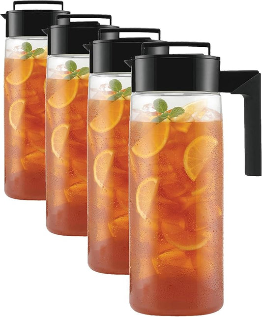 Takeya Pitcher 2 Qt Black | Airtight | Leakproof | BPA Free | Pack of 4