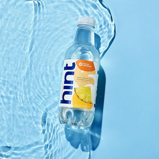 Hint Water Pineapple, Pure Water Infused with Pineapple, Zero Sugar, Zero Calories, Zero Sweeteners, Zero Preservatives, Zero Artificial Flavors, 16 Fl Oz (Pack of 12)