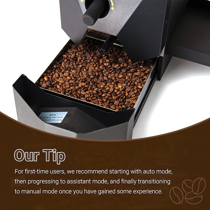 1Pound Electric Coffee Roaster for Home Use, Automatic Roasting And Easy Operation, With A Smoke Filter(Suitable for light roasting), 2 Chimney Tube, And Chaff Collector.