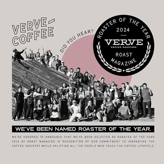 Verve Whole Bean Coffee | Vancouver Swiss Water | Decaf Coffee | Medium Roast | Espresso Coffee | Direct Trade | Resealable Pouch | Enjoy Hot or Cold Brew | 12oz Bag