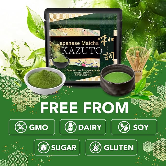 Kazuto Imperial Ceremonial Grade Matcha Green Tea Powder - Premium First Harvest Single Origin USDA Organic Gluten-Free Vegan, 100% Pure Unsweetened No Additives from Shizuoka 1.06oz