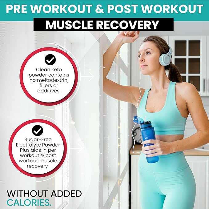 PowderVitamin Electrolytes Powder Plus (20 Servings) Black Tea Ginseng Electrolyte Powder Keto, Sugar Free, Pink Himalayan Salt,1000mg Potassium,120mg Calcium,120mg Magnesium, Hydration Powder