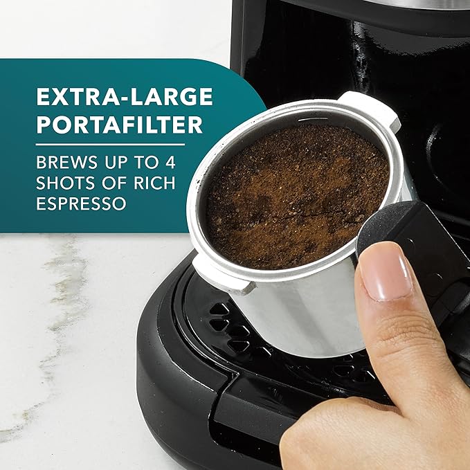 Mr. Coffee 4-Shot Steam Espresso Cappuccino and Latte Maker with Stainless Steel Frothing Pitcher