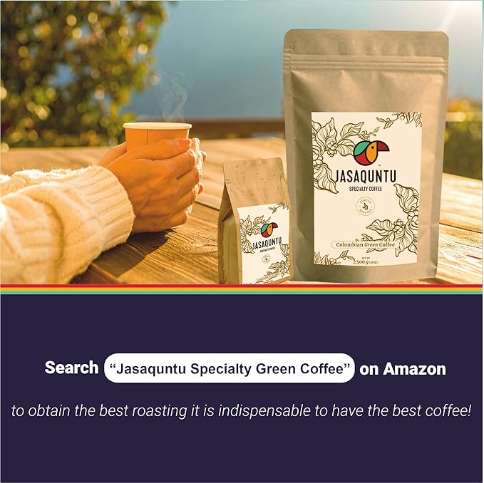 Jasaquntu Specialty Coffee – Green Coffee Beans, Specialty Coffee in Size - 17.6 oz (500g), Select & Fresh Unroasted Coffee Beans, High- Quality & Distict Flavor, Pure Colombian Flavor