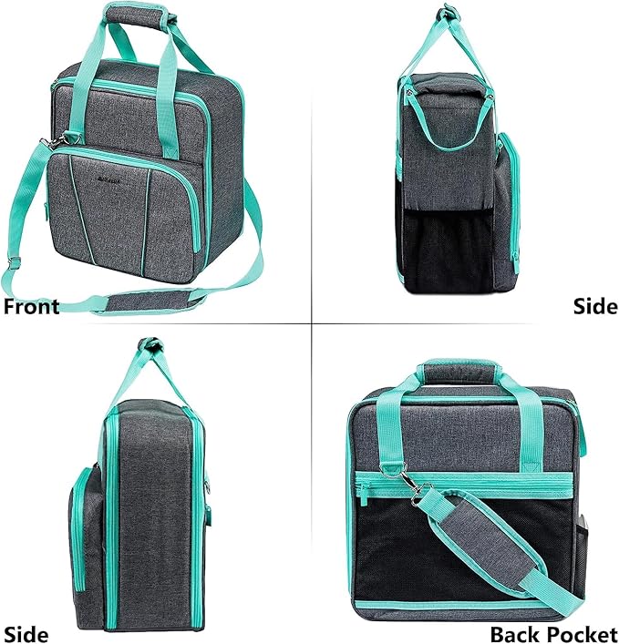 BAGSPRITE Travel Coffee Maker Bag for Keuriig K-Slim, Single Serve Brewer Carrying Case, Portable Travel Coffee Maker Storage Case with Pockets for K-Cup Pods (Full Open Design Patent Pending)