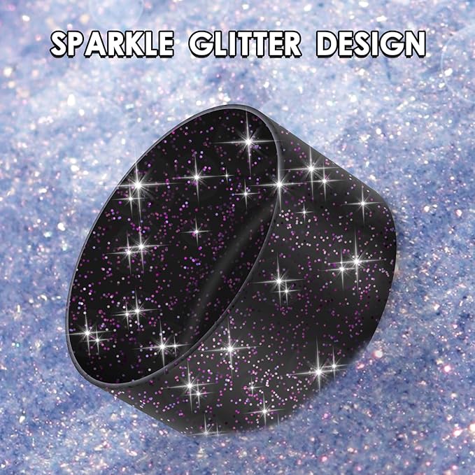 Protective Glitter Silicone Boot Compatible with Owala 24oz 32oz 40oz, Bling Cup Sleeve Bottom Bumper Cover Compatible with Owala FreeSip, Twist, or Flip Stainless Steel Water Bottles