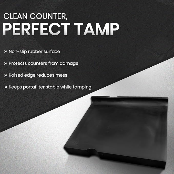 Rattleware Premium Espresso Tamping Mat – Non-Slip Coffee Tamper Pad, Heatproof Rubber Countertop Protector, Durable Barista Tool for Espresso Machine, Coffee Bar and Kitchen Station (8" x 10")