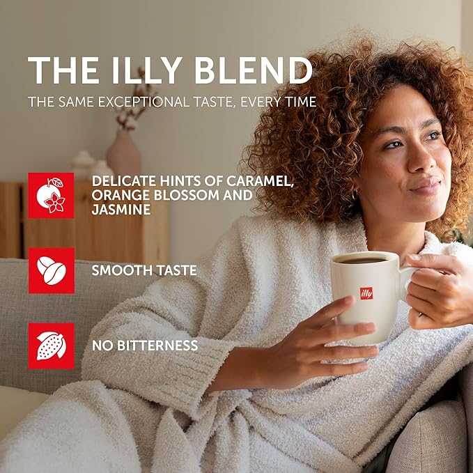 illy Whole Bean Coffee, Classico Medium & Intenso Dark Roasts, 100% Arabica, Premium Italian Coffee, Ideal for Espresso, Drip, Moka and French Press Brewing, 8.8oz, 6 Variety Pack