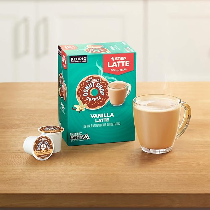 The Original Donut Shop Vanilla Latte,-Serve Keurig K-Cup Pods,Flavored Coffee,20 Count (Pack of 2)
